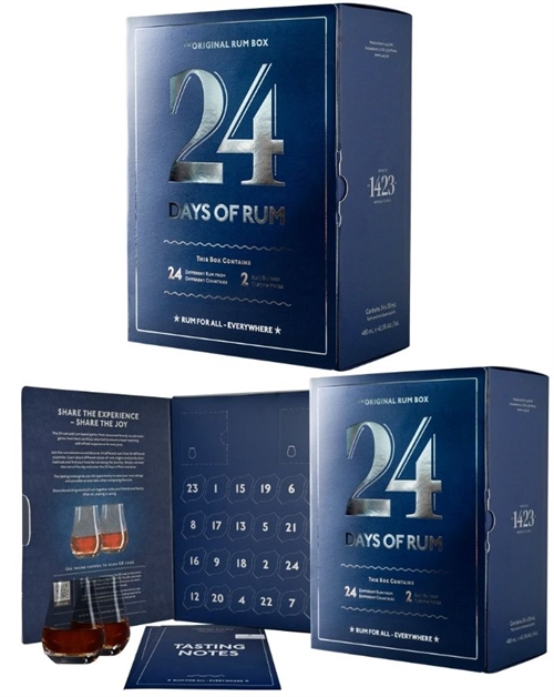 24 Days of Rum Blue Edition - Romjulkalender fylld med 24 st x 2 cl 
