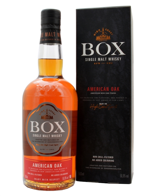 Box Whisky American Oak Svensk Single Malt Whisky 50 cl 50,8%