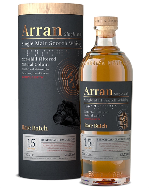 Arran 15 år French Oak Grand Cru Hogshead Single Island Malt Scotch Whisky 70 cl 52,5%
