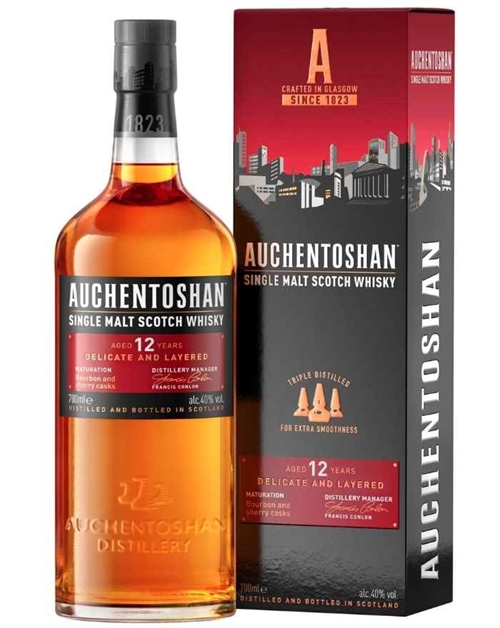 Auchentoshan 12 år Delicate and Layered Single Lowland Malt Scotch Whisky 70 cl 40%