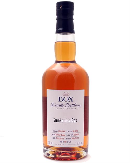 Box Distillery Smoke in a Box Svensk Single Malt Whisky 50 cl 58,3%