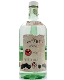 Bacardi Superior Silver Label 175 CL Duty Free 1970erne Vintage Flaska 1 Rom 40%