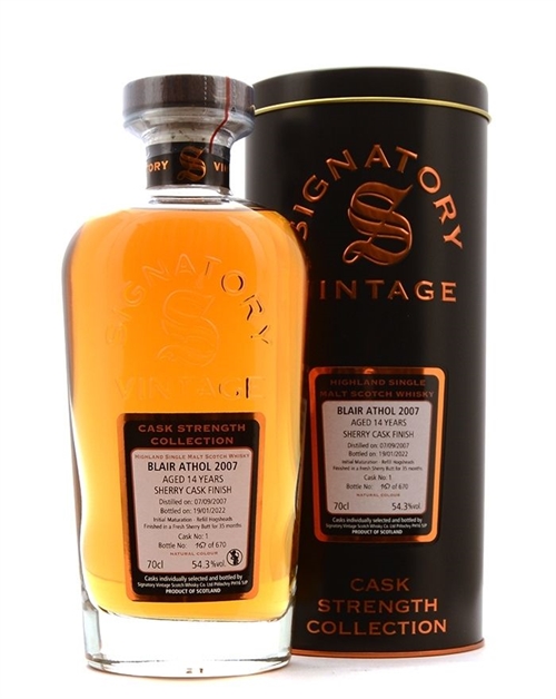 Blair Athol 2007 Signature 14-årig Sherry Butt Single Highland Malt Whisky