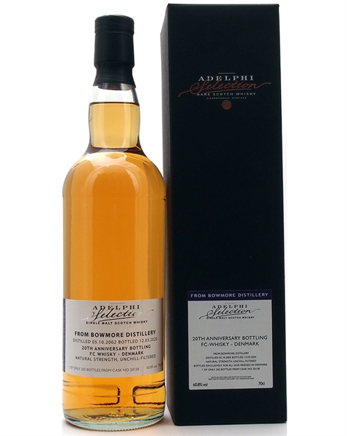 Bowmore 2002/2020 Adelphi FC Jubileum 17 år Single Islay Malt Whisky 70 cl 60,8%