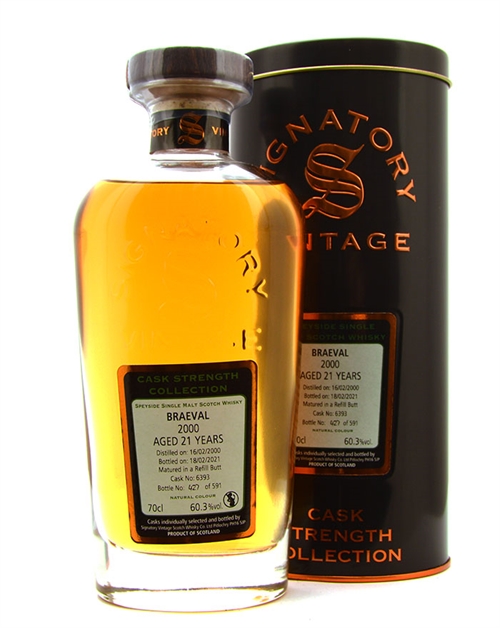 Braeval 2000/2021 Signature Vintage 21 år Single Speyside Malt Scotch Whisky 70 cl 60,3%