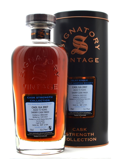 Caol Ila 2007/2023 Signature Vintage 15 år Single Islay Malt Scotch Whisky 70 cl 53,7%