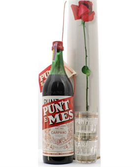 Carpano Punt e Mes Presentförpackning med 2 glas Vintageflaska Italiensk Vermouth 100 cl 16,5%
