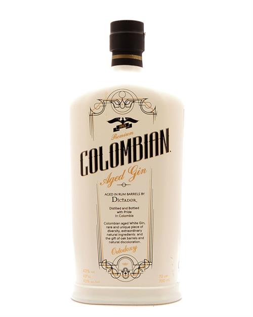 Colombian Ortodoxy Premium White Gin lagrad på romfat från Dictador 70 cl 43%