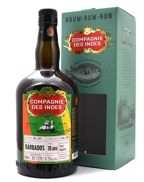 Compagnie des Indes 2011/2022 Foursquare 10 år Barbados Single Cask Rom 70 cl 57,2%