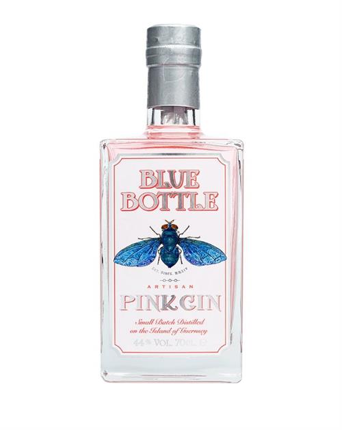 Blå flaska rosa gin 