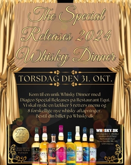 The Special Releases Whisky Dinner - torsdagen den 31 oktober kl. 18.00 på Restaurant Equi i Odense