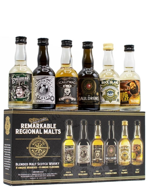 Douglas Laings Miniature Remarkable Regional Malts Blended Malt Scotch Whisky 6x5 cl 46-46,8%