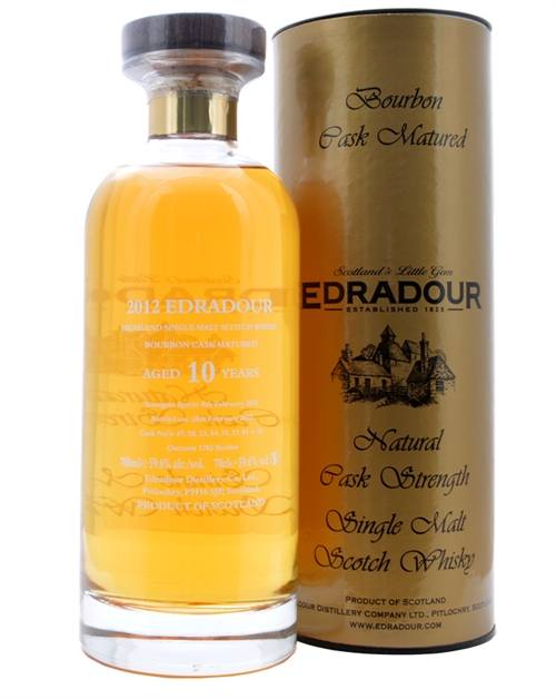 Edradour 2012/2022 Bourbon Cask 10 år Highland Single Malt Scotch Whisky 70 cl 59,6%