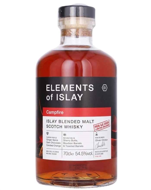 Elements of Islay Campfire Islay Blended Malt Scotch Whisky 70 cl 54,5%