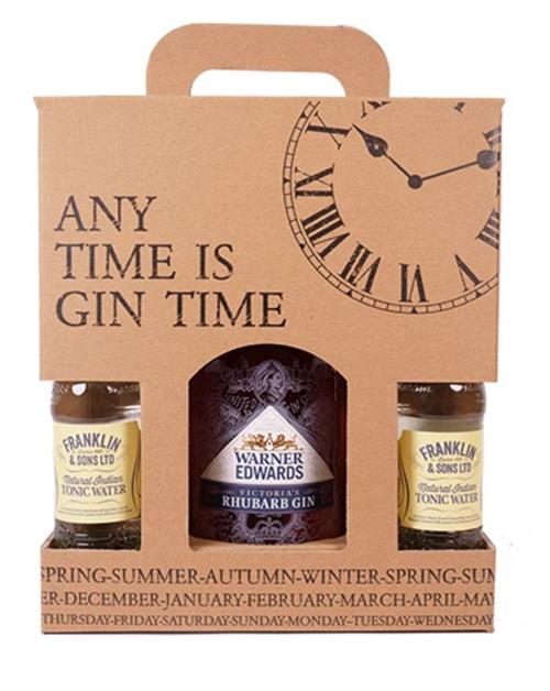 Gin Time presentförpackning inkl. Warner\'s Rhubarb Gin & 4 x Indian Tonic 
