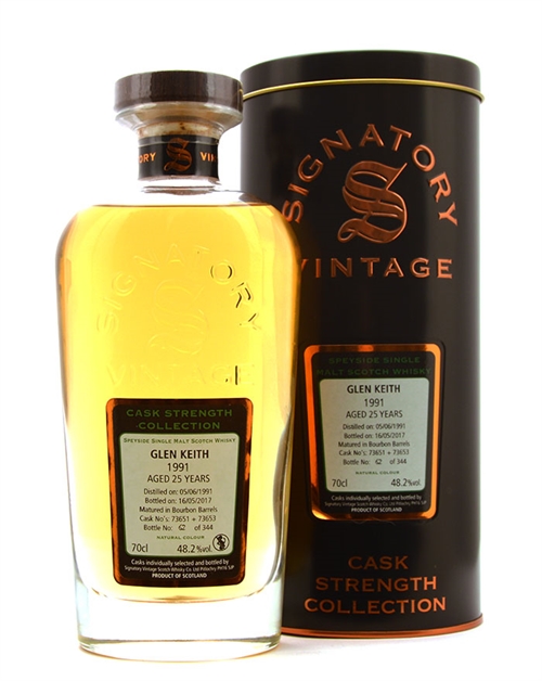 Glen Keith 1991/2017 Signature Vintage 25 år Single Speyside Malt Scotch Whisky 70 cl 48,2%