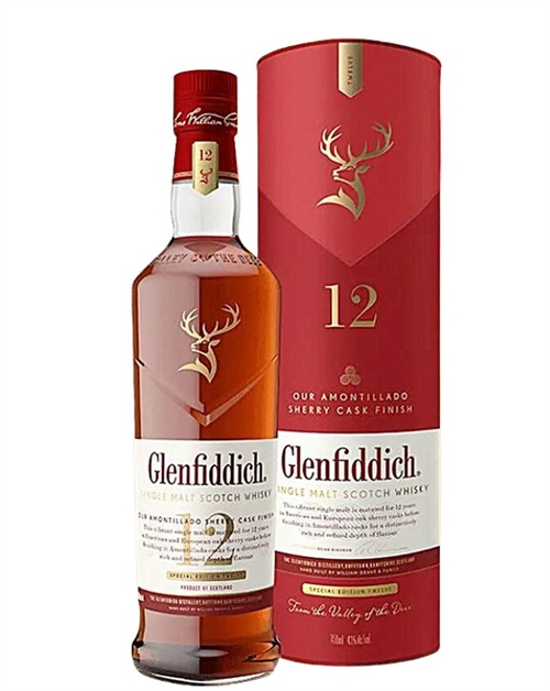 Glenfiddich 12 år Amontillado Sherry Cask Finish Single Speyside Malt Scotch Whisky 43%