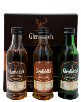 Glenfiddich Miniatyr presentset 12+15+18 år Single Malt Scotch Whisky 3x5 cl 40%