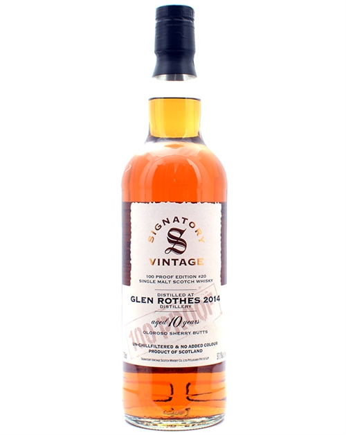 Glenrothes 10 år Signatory 100 Proof Edition #20 Single Malt Scotch Whisky 57,1%