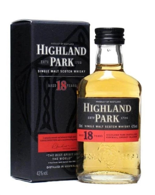 Highland Park 18 år Miniature Single Orkney Malt Scotch Whisky 5 cl 43%