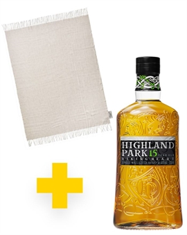 Highland Park 15 år + Plaid Viking Heart Single Orkney Malt Whisky 44%