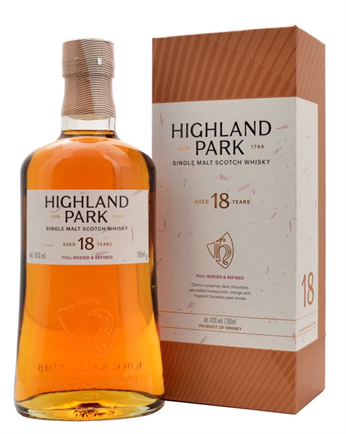 Highland Park 18 år Full-bodied and Refined Single Orkney Malt Scotch Whisky 43%