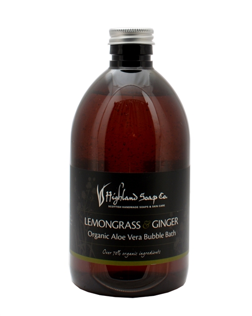 Highland Soap Co Lemongrass & Ginger Ekologiskt Aloe Vera Bubbelbad 500 ml