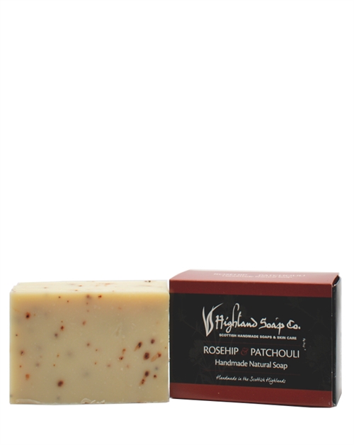 Highland Soap Co Rosehip och Patchouli Handgjord Naturlig Tvålbar 190g