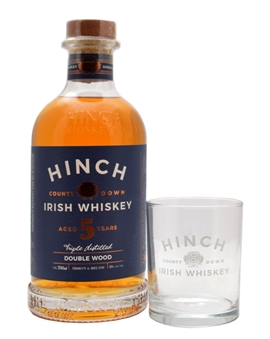 Hinch 5 år Double Wood Irish Whiskey Paket med 1 Glas