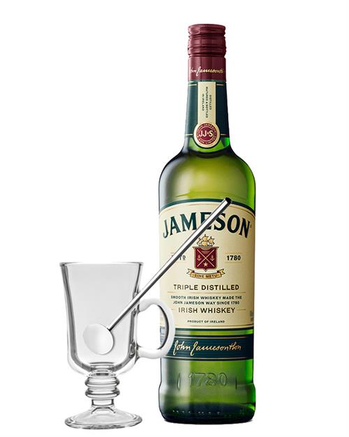 Jameson Triple Destillered Gift set med The Irish Coffee Set glas + halm Blended Irish Whisky 40%