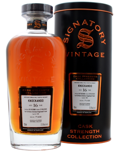 Knockando 2008/2025 Signatory Vintage 16 år Single Speyside Malt Whisky 51,6%