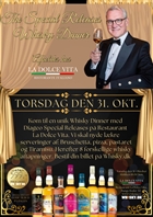 The Special Releases Whisky Dinner - torsdagen den 31 oktober kl. 18.00 på Restaurant Equi i Odense