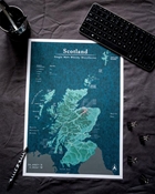 Matt Scottish Distillery Map 29,7x42 cm Poster A3
