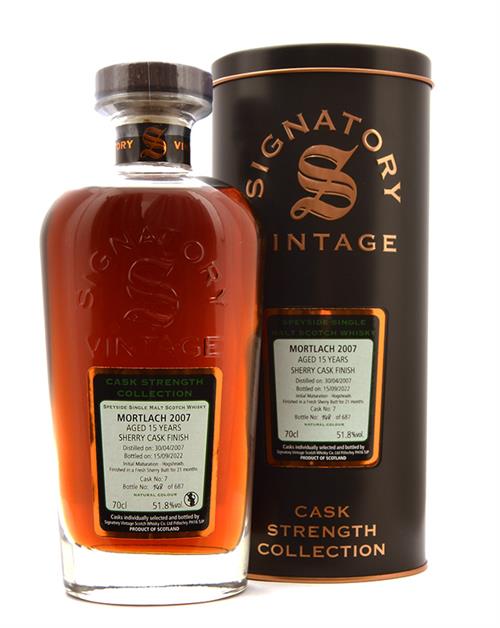 Mortlach 2007/2022 Signature Vintage 15 år Single Speyside Malt Scotch Whisky 51,8%