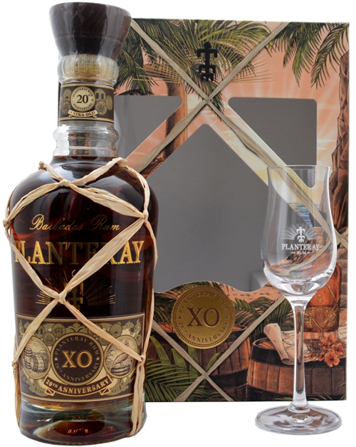 Planteray XO 20-års anniversary presentset med 2 glas Barbados Rom 40%