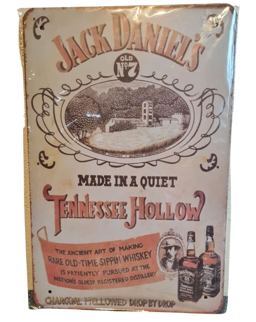 Retro Metallskylt -  Jack Daniels Made in a quiet Tennessee Hollow