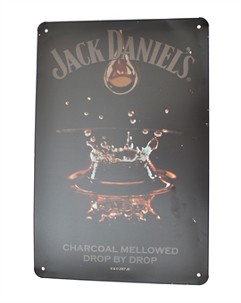 Retro Metallskylt - Jack Daniel's Charcoal Mellowed Drop by Drop