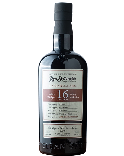 Ron Sostenible 16 År La Isabella Vintage Collection 2008 Dominikanska Republiken Rom 70 cl 49%