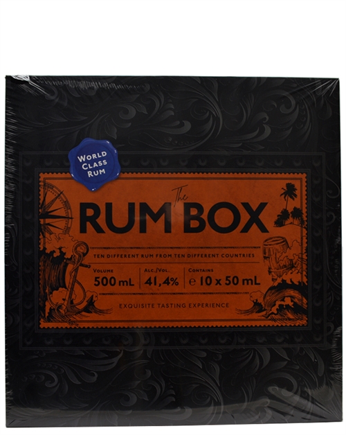 The Rum Box Blå Edition Miniatyr Presentförpackning Spirit Drink 10x5 cl 41,4%