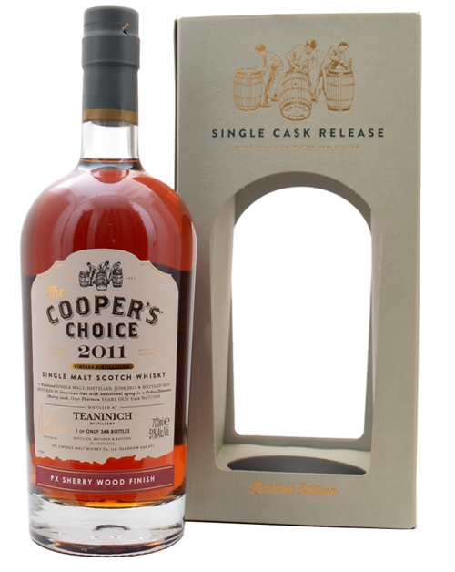 Teaninich 2011/2024 Coopers Choice 13 år PX Sherry Finish Single Highland Malt Whisky 51%