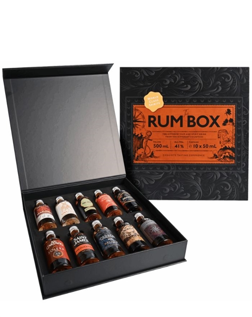 The Rum Box Blå Edition Miniatyr Presentförpackning Spirit Drink 10x5 cl 41,4%