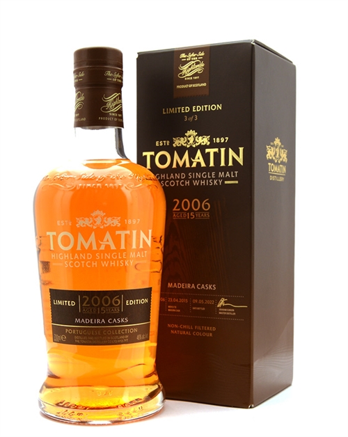 Tomatin 2006 Limited Edition 15 år portugisisk samling 3 av 3 Highland Single Malt Whisky 70 cl 46%