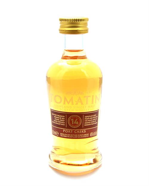 Tomatin Miniature 14 år Portfat Single Highland Malt Scotch Whisky 5 cl 46%