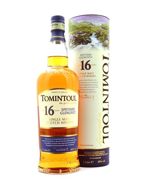 Tomintoul 16 år " The Gentle Dram" Speyside Glenlivet Single Malt Scotch Whisky 100 cl 40%