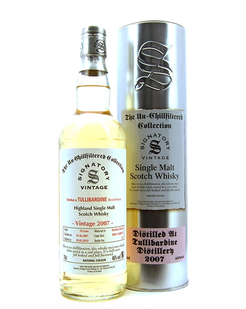 Tullibardine 2007/2018 Signature Vintage 10 år Single Highland Malt Scotch Whisky 70 cl 46%