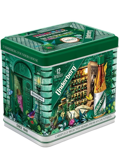 Underberg Miniature 1846 Berömda Damer Around The Time Metalllåda Tyskland Bitter 12x2 cl 44%