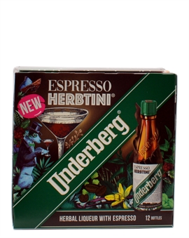 Underberg Miniatyr Espresso Herbtini i Ask Tyskland Bitter 12x2 cl, 27%