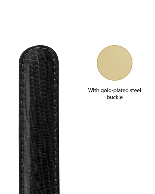 Underberg damrem i svart med guldpläterat stålspänne för Collect Watch