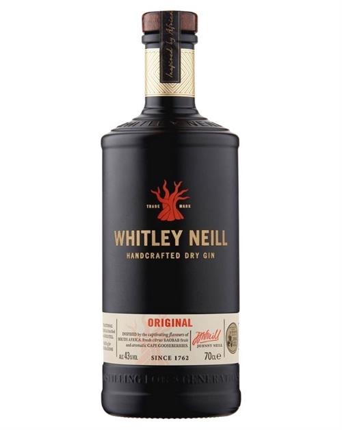 Whitley Neill Gin Handcrafted Dry Gin från England innehåller 70 centiliter med 43 procent alkohol