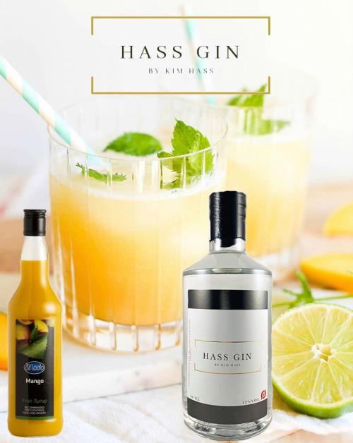 GIN HASS Opskrift med mango - cocktail uppfunnen av Kim Hass Gin